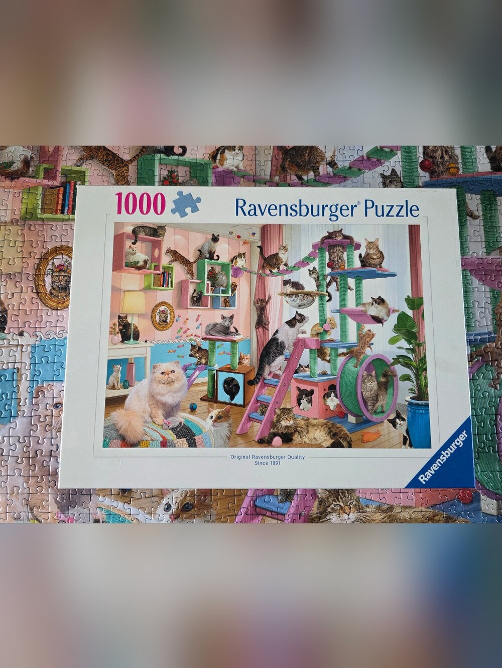 Ravensburger Jigsaw Puzzle Cat Tree Heaven Colorful Cat Scene 1000 Pieces